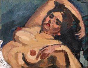 Femme Nue En Buste, Allongee by Roger-Maurice Grillon