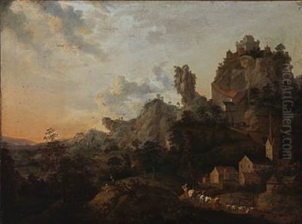 Mountain Landscape At Sunset - view 1