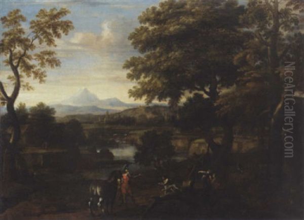 A Classical River Landscape With Erminia And The Shepherd - view 1