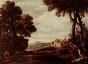 An Italianate Landscape With A Shepherd And His Flock An Italianate Landscape With A Shepherd And His Flock