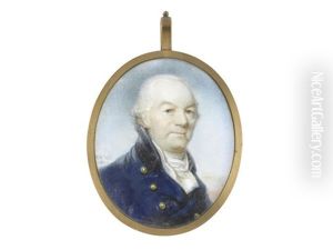 A Gentleman, Wearing Blue Coat, White Waistcoat, Chemise, Stock And Cravat by William Grimaldi