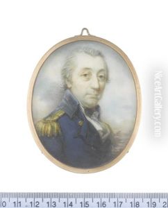 A Portrait Of Vice-admiral Sir William Fairfax, Bt (1739-1813), Wearing Dark Blue Coat With Gold Epaulettes, White Waistcoat And Lace Cravat, Black Stock, His Hair Powdered