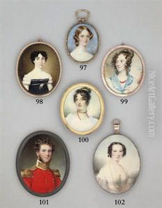 An Unfinished Portrait Of A Young Lady, Wearing A Coral Necklace by William Grimaldi