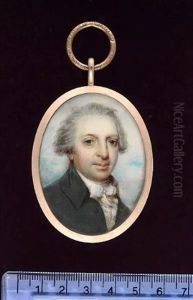 A Gentleman Wearing Grey Coat, Frilled White Chemise And Tied Stock, His Hair Powdered by William Grimaldi