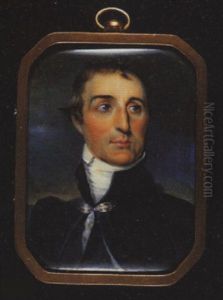 Arthur Wellesley, Duke Of Wellington Wearing Dark Blue Coat And Matching Cloak Secured At His Neck With A White Bow And White Stock