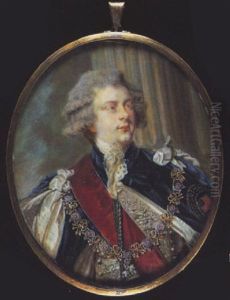 King George Iv, As Prince Regent, Wearing The Regalia Of The Order Of The Garter, Blue Robes, Red Sash, Collar And Breast Star