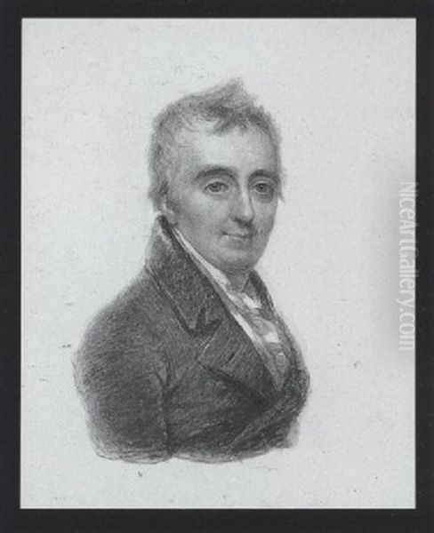 A Self-portrait, Wearing Dark Grey Coat, White Waistcoat, Stock And Frilled Cravat - view 1