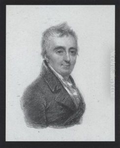 A Self-portrait, Wearing Dark Grey Coat, White Waistcoat, Stock And Frilled Cravat by William Grimaldi