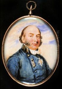 Edward Augustus, Duke Of Kent And Strathern In A Blue Coat With Black Collar And White Tied Stock by William Grimaldi