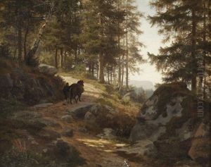 Klovhest I Skogen, Saetervei by Johannes Martin Grimelund