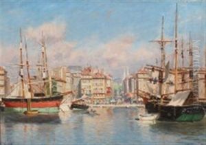 Harbour Scenery From Marseille by Johannes Martin Grimelund