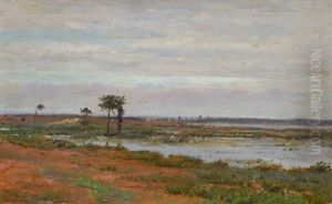 Landscape At A Lake by Johannes Martin Grimelund
