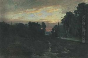 Landskap I Aftensol Landskap I Aftensol