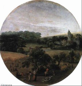 Sommerlandschaft Mit Bauern Und Einer G,nseherde
