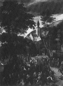 A Village Kermesse With Peasants Fighting