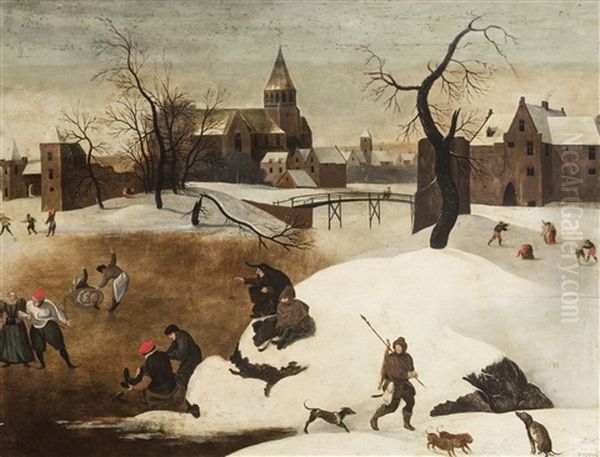 Winter Landscape With Skaters - view 1