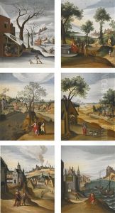 Series Of Six Landscapes Representing Months Of The Year, With Scenes From The Infancy Of Christ And Parables From The Gospels