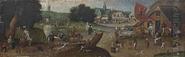 Saint George"s Day: A Village Kermesse With Figures Dancing, Merrymaking And Partaking In Festivities - view 1