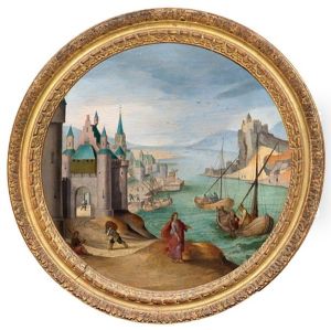 Five Allegories Of The Months February, March, April, October And December by Abel Grimmer