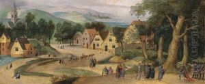 A Village Landscape With Christ And The Centurion