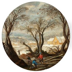 Winterlandschaft Mit Holzfallern by Abel Grimmer