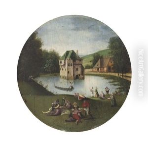 An Allegory Of Summer; A Fete Champetre Before A Moated Castle
