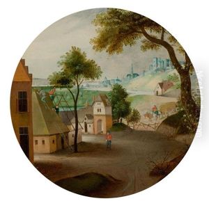 Darstellung Des Monats Juni Mit Einer Dorfszene by Abel Grimmer