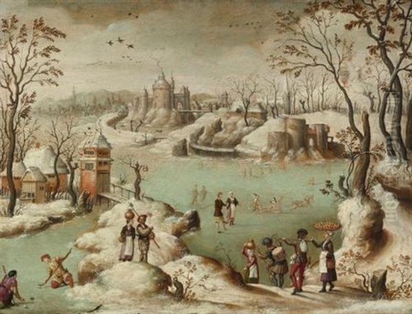 A Winter Townscape With Figures - view 1
