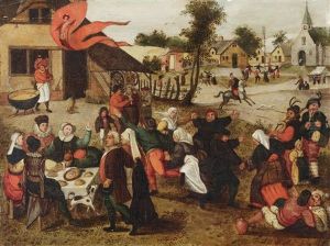 A Village Kermesse by Abel Grimmer
