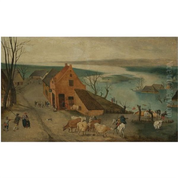 Landscape With A Flood And Peasants Rescuing Cattle - An Allegory Of Autumn - view 1