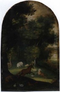 A Wooded Landscape With Orpheus Charming The Animals
