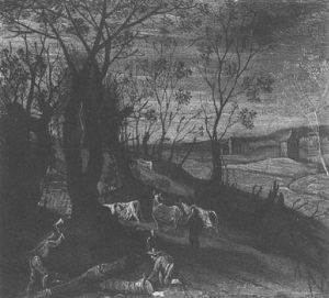 Landscape With Men Chopping Wood, A Shepherd And His Flock Nearby Landscape With Men Chopping Wood, A Shepherd And His Flock Nearby