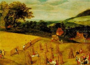 A Harvest Scene by Abel Grimmer