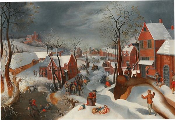 A Winter Landscape With The Massacre Of The Innocents (and Attributed To Gillis Mostaert) - view 1