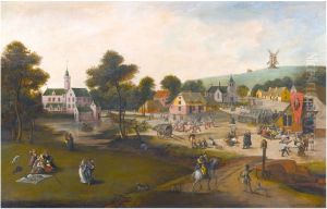Entrance To A Village With Peasants Carousing Entrance To A Village With Peasants Carousing