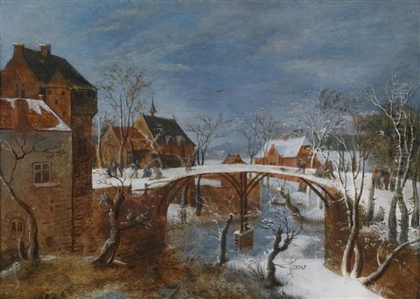 Winterlandschaft Mit Einem Flamischen Stadtchen - view 1