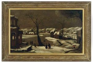 A Snowy Winter Village Scene