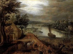 Flusslandschaft Mit Figurenstaffage