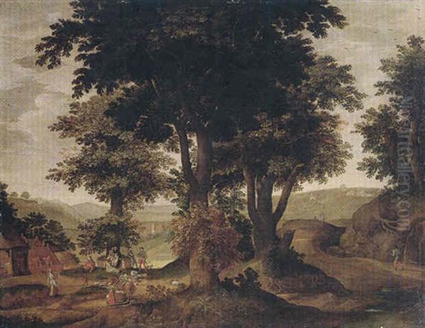 A Landscape With Peasants Resting Under Trees - view 1