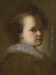Portrait Of A Young Boy, Head And Shoulders, With A White Collar by Alexis Grimou