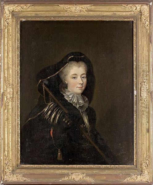 Portrait De Charles-louis, Comte De Manneville (ne En 1690) En Pelerin De Saint Jacques Et Portrait De Son Epouse Charlotte-francoise Auber De Theuville En Costume Venitien (2 Works) - view 1
