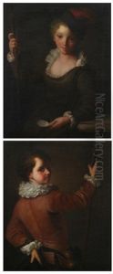 A Young Female Pilgrim (+ A Young Male Pilgrim; Pair)