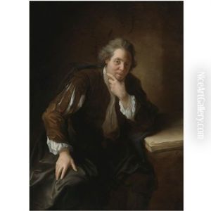 Portrait Of A Contemplative Gentleman, Said To Be A Huguenot, Resting His Arm On An Open Book