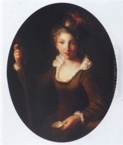 A Portrait Of A Young Pilgrim Holding A Staff And A Scallop Shell
