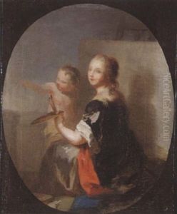 Portrait D'une Femme Artiste (l'allegorie De La Peinture) by Alexis Grimou