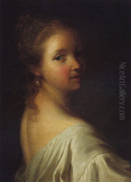 Portrait Of A Young Girl Wearing A White Dress - view 1