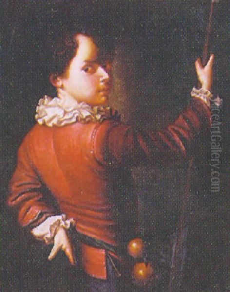A Young Boy Holding A Staff - view 1