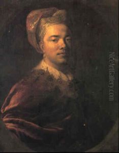 Portrait Of A Gentleman Wearing A Burgandy Coat And Turban