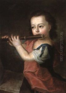 Young Boy Playing The Flute by Alexis Grimou