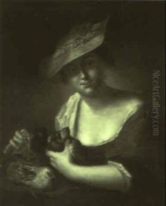 Lady With Birds by Alexis Grimou